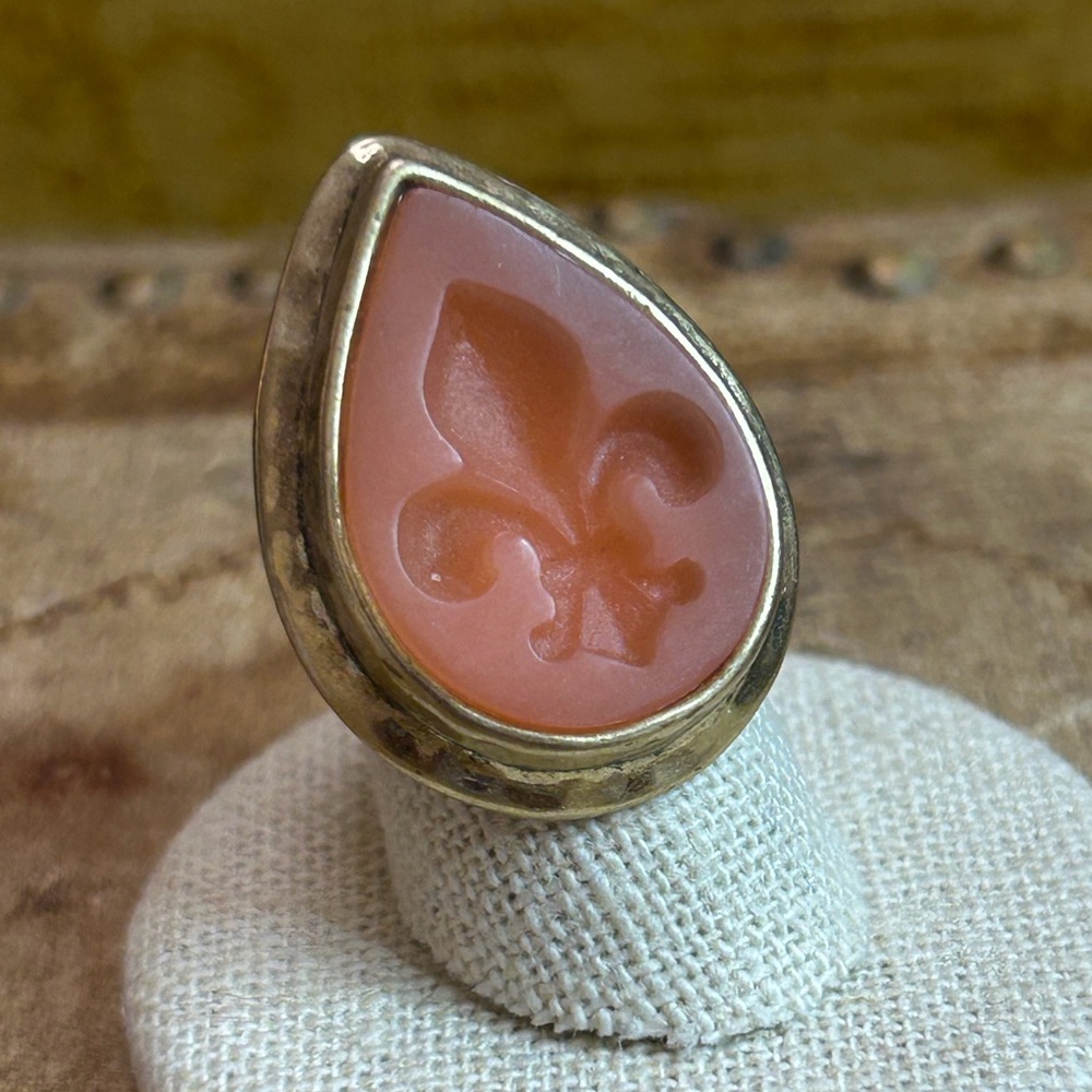 Silpada K&R Fleur de Lis Ring Brass KRR0057 Size 6